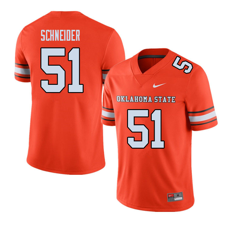 Men #51 Rody Schneider Oklahoma State Cowboys College Football Jerseys Sale-Alternate